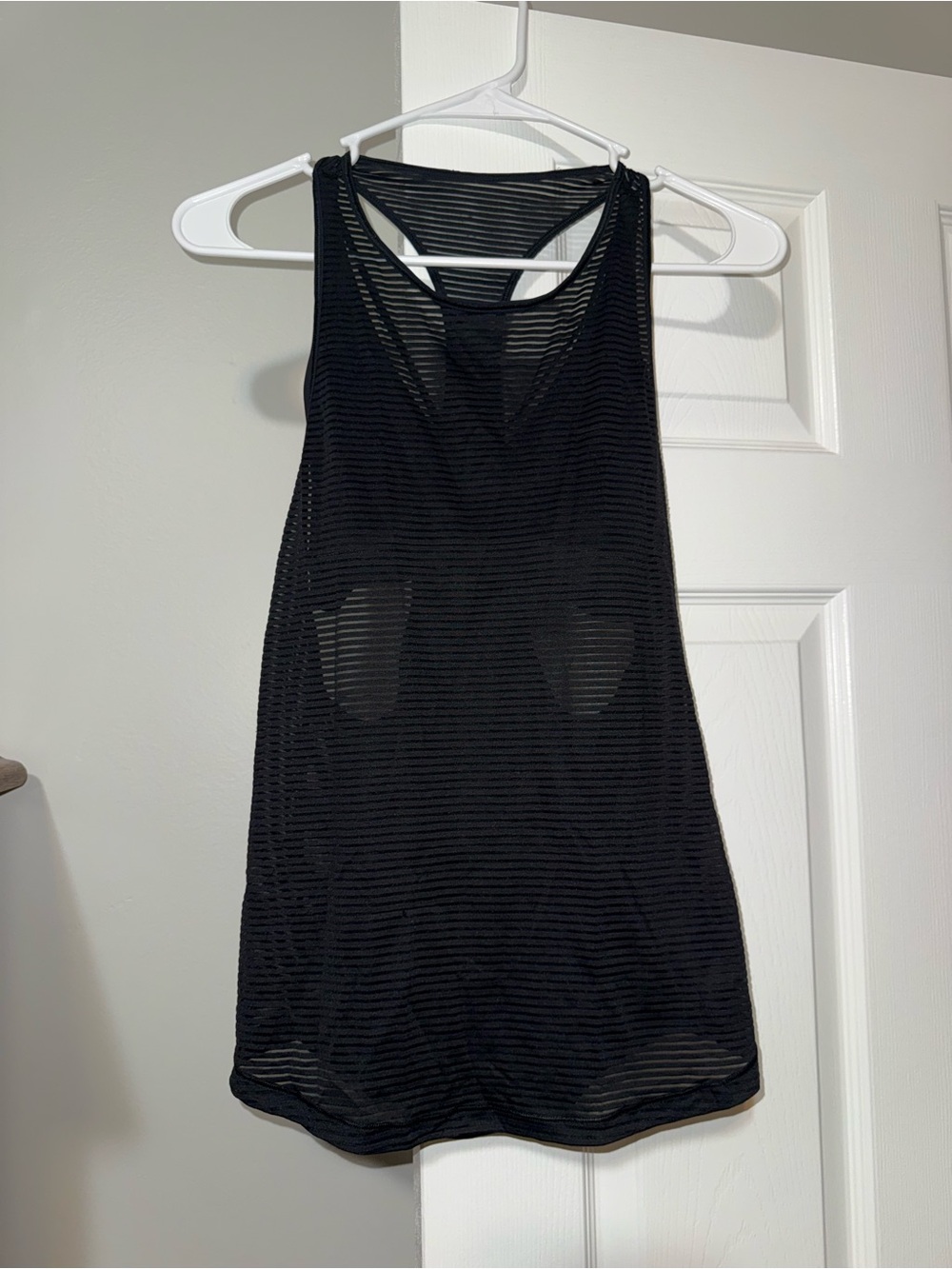 lululemon athletica Black Sheer Striped Tank Top